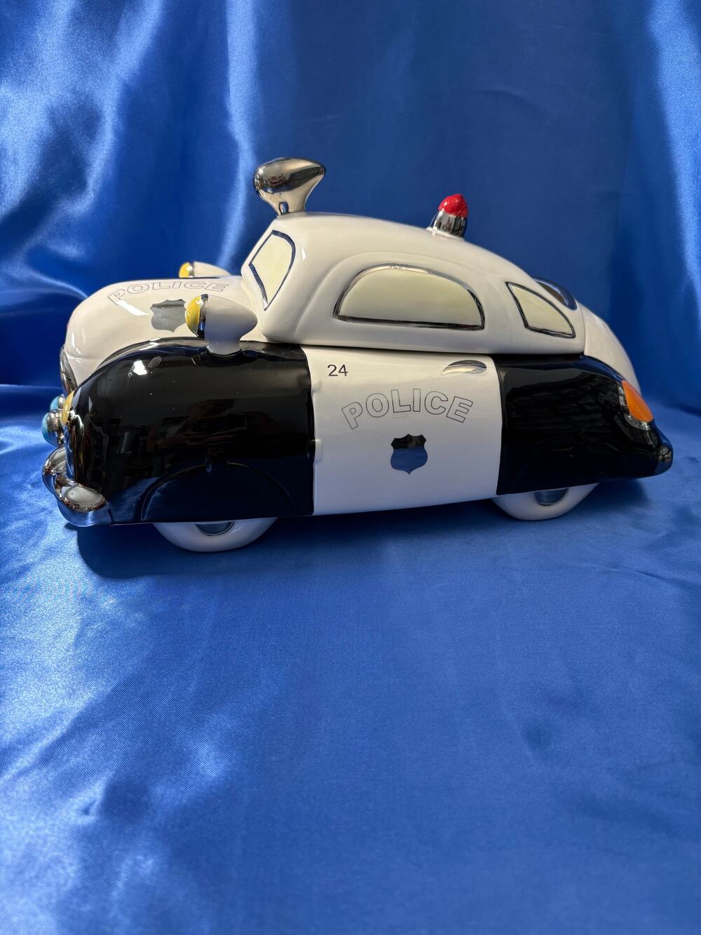 Vintage 1940's Style Porcelain Police Car Cookie Jar by Henry Cavanaugh